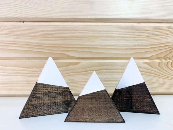 3 Pcs. Mountain Shelf Decor | Shelf Decor Nursery | Mini Wood Mountain | Adventure Mountain Shelf Stand