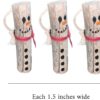 3 Driftwood Snowman Hanging Christmas Tree Ornaments - Approx 6 Inches Tall - Adorable Christmas Decoration - Handmade in USA